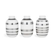 Kähler Omaggio vase miniature 3 stk sølv-hvid