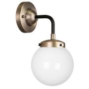 Globen Lighting Alley 1 væglampe IP44 Antikmessing/Hvid