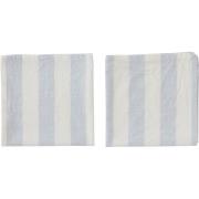 OYOY Striped serviet 45x45 cm 2-pak Ice Blue