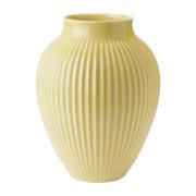 Knabstrup Keramik Knabstrup vase riflet 27 cm Gul