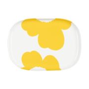 Marimekko Iso Unikko serveringsfad 25x36 cm White-spring yellow