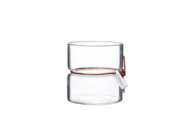 Varmelysholder glas d8 h8 cm