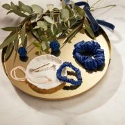 ESPA Silk Scrunchies - Navy Blue - 2 Pack