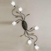 Loftlampe CAMPANA med 6 lyskilder, blomsterdesign