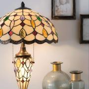Bordlampe 5182 med farverig tiffanyglasskærm