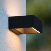 Goa - kantet LED udendørs væglampe i sort