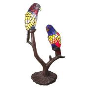 Dekorationslampe 6017, to papegøjer, tiffanydesign