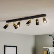 Loftspot Reno, 6 lyskilder, sort/guld