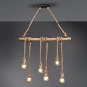 Wilma hængelampe af bambus, 6 lyskilder