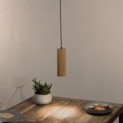 Pipe LED-pendellampe med 1 lyskilde af egetræ