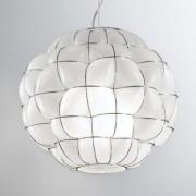 POUFF hængelampe i hvid og rustfrit stål