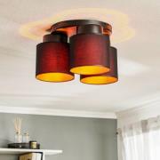 Loftlampe Soho cylindrisk 3 lyskilder sort/guld