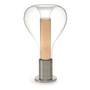 LZF Eris LED-bordlampe, glas, aluminium/bøg