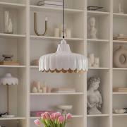 PR Home Wells hængelampe, hvid/guld, Ø 43 cm, metal