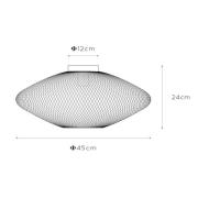 Mesh loftlampe, trapezformet, sort
