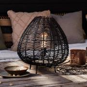 PR Home Nana bordlampe af rattan, sort