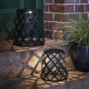 LED-solcellelampe Calabria, diamantmønster, 20 cm