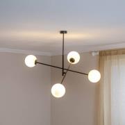 Linear loftlampe, sort/opal, 4 lyskilder