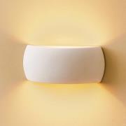Curve up/down væglampe af hvid keramik