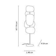 MARKET SET Gulvlampe Screen 70's, flerfarvet, hør, 174 cm
