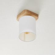 Loftlampe Jenta med hvid lærredsskærm