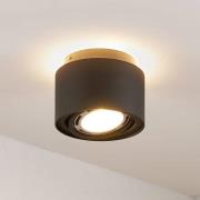 Arcchio loftlampe Walisa, Ø 15 cm, sort, metal, GU10