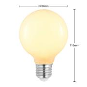 LED-pære E27 8W G80 2.700K dæmpbar, opal