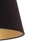 Lampeskærm Cone højde 25,5 cm, sort/guld