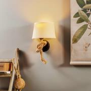 Væglampe Corda med tekstilskærm og rebdekoration