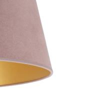 Cone lampeskærm, højde 25,5 cm, rosa/guld