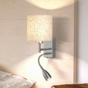Dreamer væglampe LED-læselys nikkel/hør, hvid