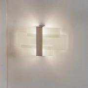 Væglampe Shifted, tre glasdele, forkromet