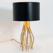 Capri sort bordlampe, rund, højde 44 cm