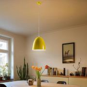 Ambeta hængelampe i strålende gul