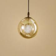 Pendellampe Glassy, sort, grafit, glas, Ø 14 cm, E14