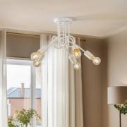 Loftlampe Joiy, krydsformet, 5 lyskilder, hvid