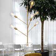 Modo Luce Baobab hængelampe, 6 lyskilder, mat guld