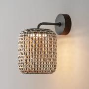 Bover Nans A LED udendørs væglampe, brun, Ø 21,6 cm