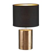 Bronz bordlampe, cylindrisk, sort/bronze