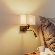 Væglampe Harry, kantet, sort/sort/beige