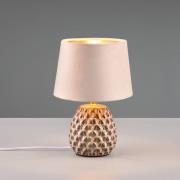 Ariane bordlampe af keramik og fløjl, beige