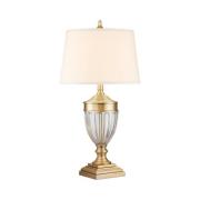 Dennison 1 stof-bordlampe, børstet messing