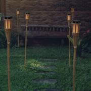 Newgarden Hiama LED-havefakkel, solcelle, bambus
