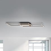 LED-loftlampe Asmin, CCT, sort, 100x17,9cm