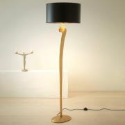 Elegant gulvlampe LORGOLIOSO i guld og sort