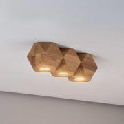Envostar Peach Puff loftlampe polyeder træ 3 lk