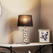 Tekstil bordlampe Fulda, skærm sort, fod krom