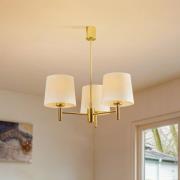 Hængelampe Polo Plus med 3 lyskilder messing/creme