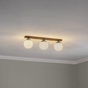 Loftlampe Fatis Opalglas/sort 3 lyskilder lang