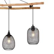 Lioni hængelampe af træ med 4 metalskærme